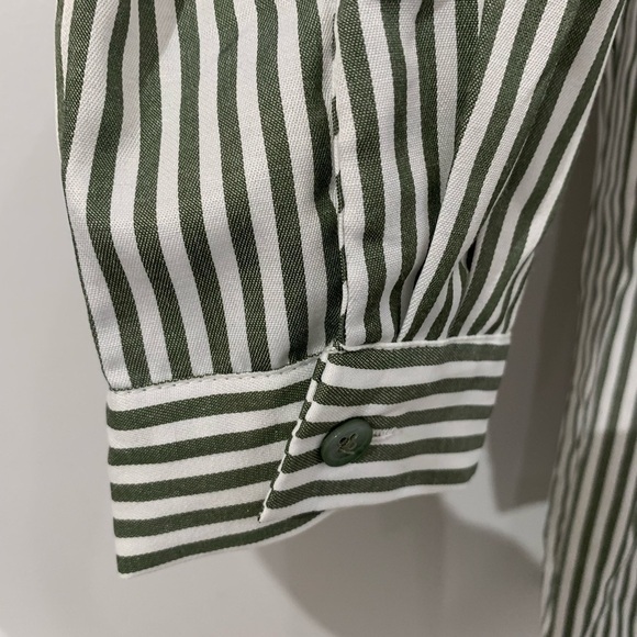 REFKA Green (sage) - Stripe - Point Collar - Tunic embroidered Size 38 dress - Picture 5 of 8